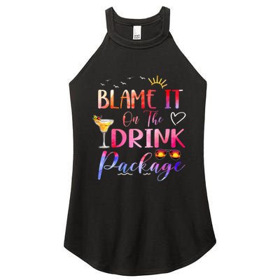 Girl Cruise Blame It On The Drink Package Drinking Booze Women's Perfect Tri Rocker Tank