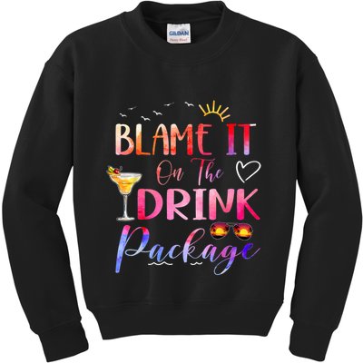Girl Cruise Blame It On The Drink Package Drinking Booze Kids Sweatshirt