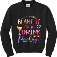 Girl Cruise Blame It On The Drink Package Drinking Booze Kids Sweatshirt