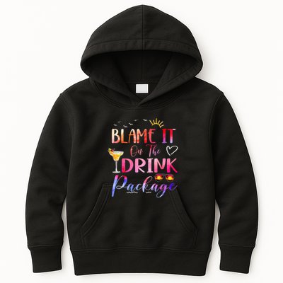 Girl Cruise Blame It On The Drink Package Drinking Booze Kids Hoodie