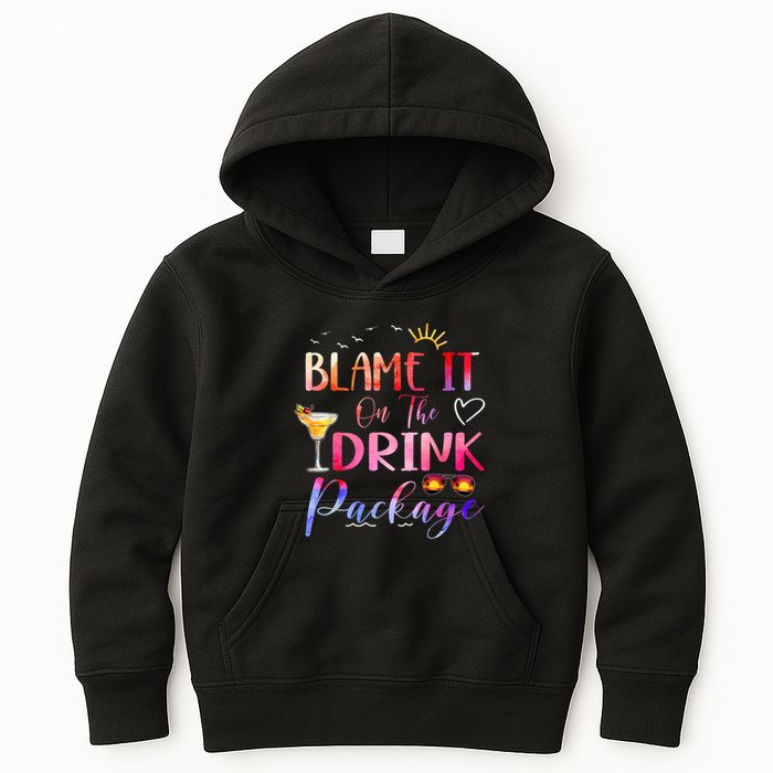 Girl Cruise Blame It On The Drink Package Drinking Booze Kids Hoodie