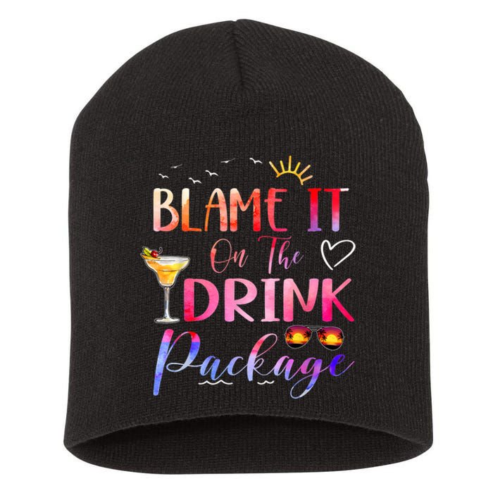 Girl Cruise Blame It On The Drink Package Drinking Booze Short Acrylic Beanie