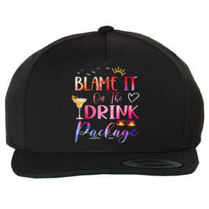 Girl Cruise Blame It On The Drink Package Drinking Booze Wool Snapback Cap