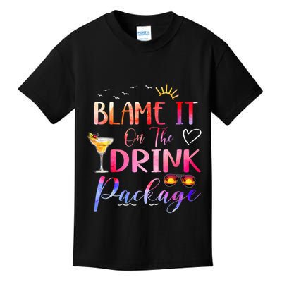 Girl Cruise Blame It On The Drink Package Drinking Booze Kids T-Shirt