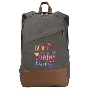 Girl Cruise Blame It On The Drink Package Drinking Booze Cotton Canvas Backpack