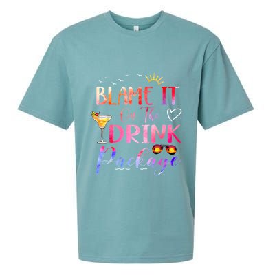 Girl Cruise Blame It On The Drink Package Drinking Booze Sueded Cloud Jersey T-Shirt