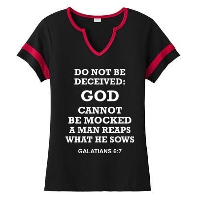 God Cannot Be Mocked By Drag Queens Wear God Is Not Mocked Last Supper Mockery Ladies Halftime Notch Neck Tee