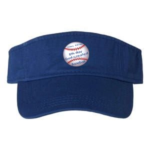 God Created Baseball On The 8th Day Funny Gift Valucap Bio-Washed Visor