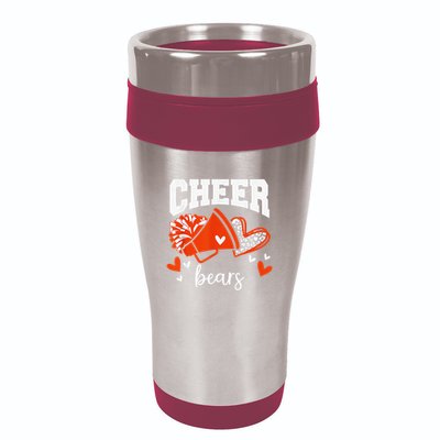 Go Cheer Bears Sports Name Female 16oz Travel Tumbler