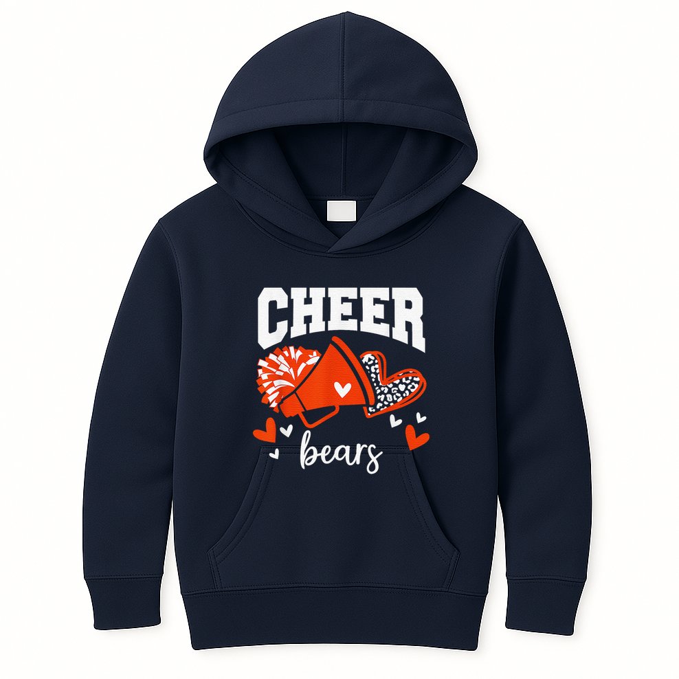 Go Cheer Bears Sports Name Female Kids Hoodie