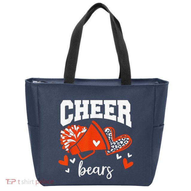 Go Cheer Bears Sports Name Female Zip Tote Bag