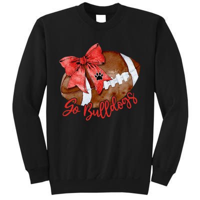 Go Cheer Bulldogs Sports Name Gifts Women Coquette Bow Sweatshirt