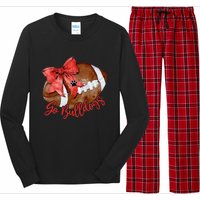 Go Cheer Bulldogs Sports Name Gifts Women Coquette Bow Long Sleeve Pajama Set