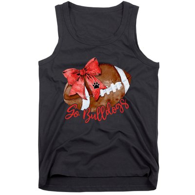 Go Cheer Bulldogs Sports Name Gifts Women Coquette Bow Tank Top