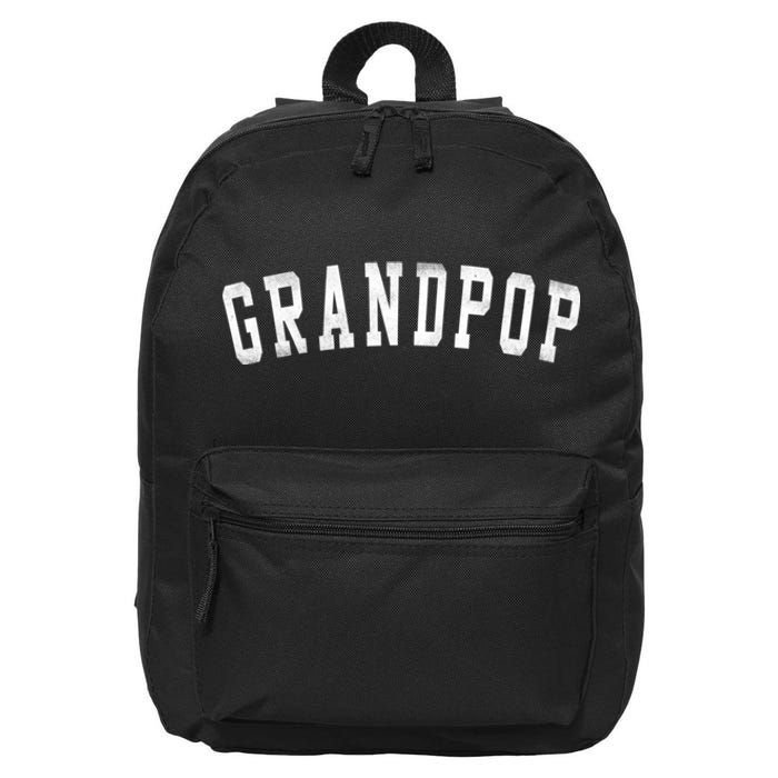 Grandpop Classic Bold Font FatherS Day Grandpop 16 in Basic Backpack