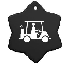 Golf Cart Beer Ceramic Star Ornament