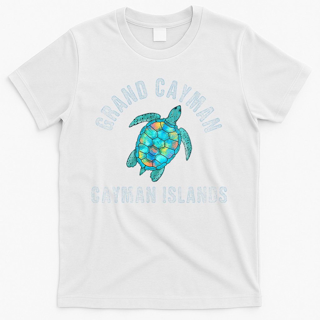 Grand Cayman Beach Design Sea Turtle Illustration Gift T-Shirt