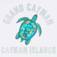 Grand Cayman Beach Design Sea Turtle Illustration Gift V-Neck T-Shirt