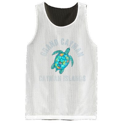 Grand Cayman Beach Design Sea Turtle Illustration Gift Mesh Reversible Basketball Jersey Tank