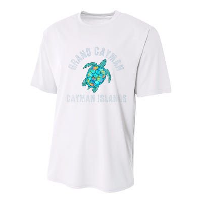 Grand Cayman Beach Design Sea Turtle Illustration Gift Youth Performance Sprint T-Shirt