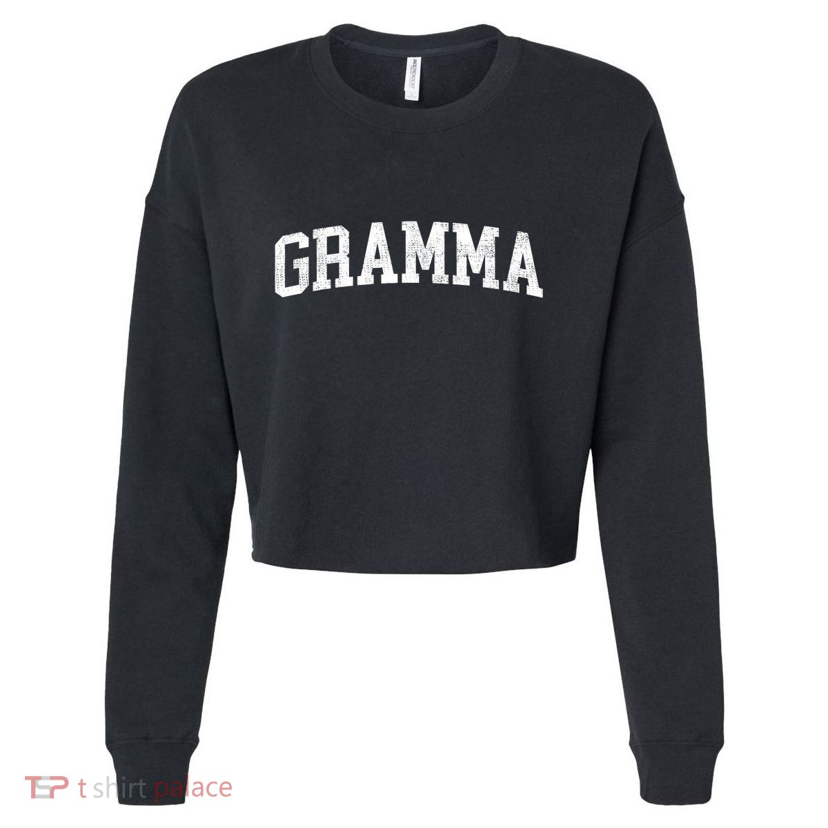 Gramma Classic Bold Font Gramma Birthday Gift Cropped Pullover Crew