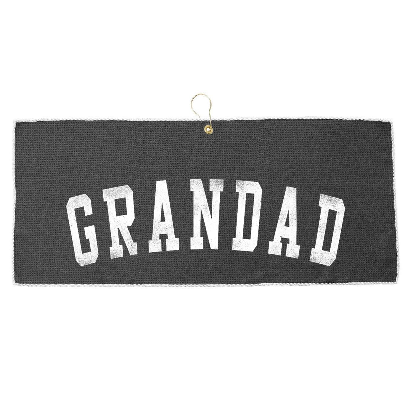 Grandad Classic Bold Font FatherS Day Grandad Large Microfiber Waffle Golf Towel