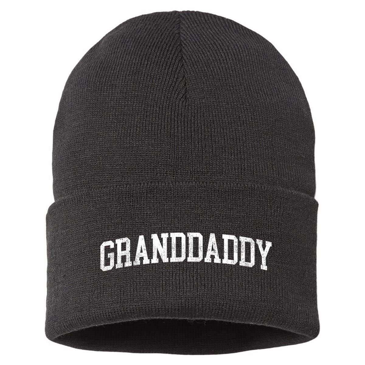 Granddaddy Classic Bold Font Granddaddy Birthday Gift Sustainable Knit Beanie