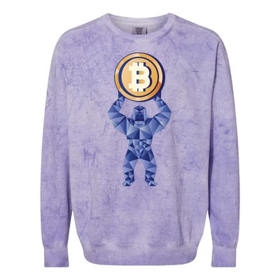 Gorilla Cryptocurrency Bitcoin Colorblast Crewneck Sweatshirt