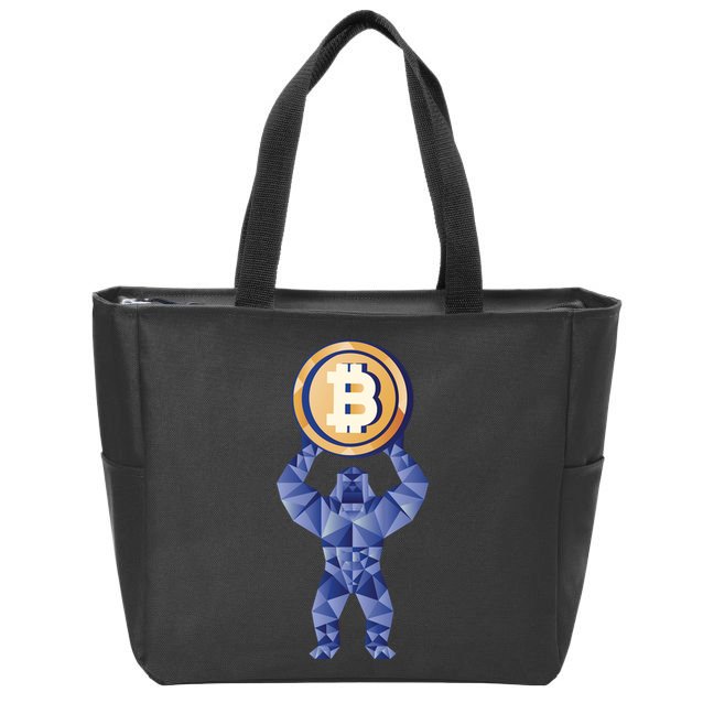 Gorilla Cryptocurrency Bitcoin Zip Tote Bag
