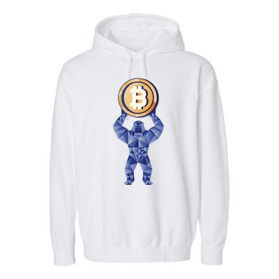 Gorilla Cryptocurrency Bitcoin Garment-Dyed Fleece Hoodie