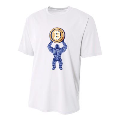 Gorilla Cryptocurrency Bitcoin Youth Performance Sprint T-Shirt
