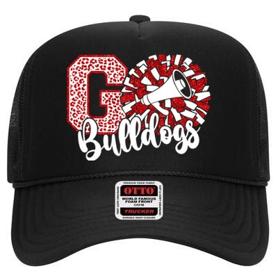 Go Cheer Bulldogs Sports Name Gifts High Crown Mesh Back Trucker Hat