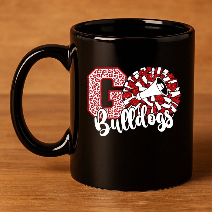 Go Cheer Bulldogs Sports Name Gifts 11oz C Handle Ceramic Mug