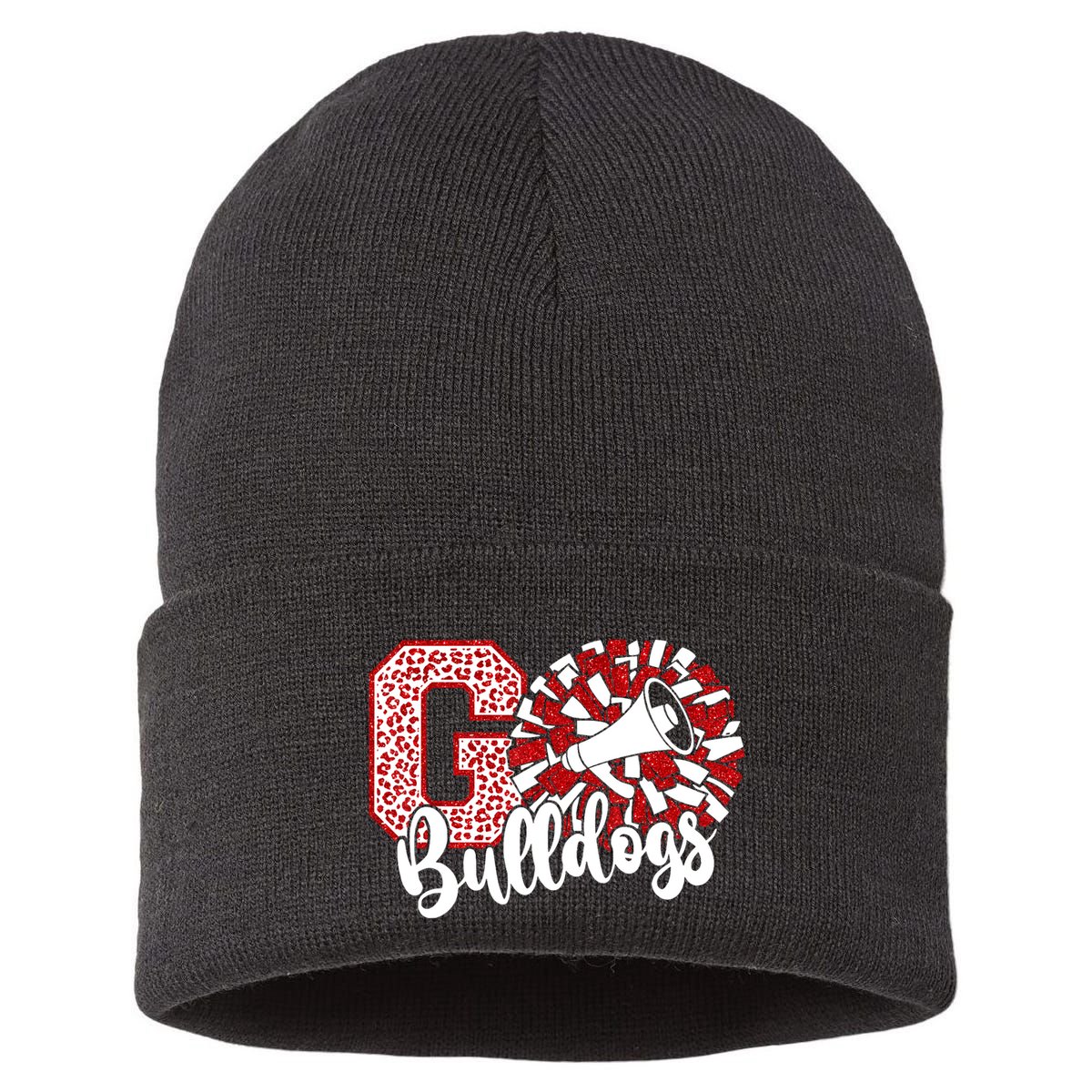 Go Cheer Bulldogs Sports Name Gifts Sustainable Knit Beanie