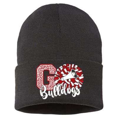 Go Cheer Bulldogs Sports Name Gifts Sustainable Knit Beanie