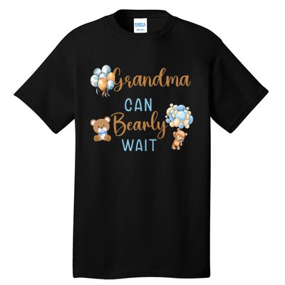 Grandma Can Bearly Wait Gender Neutral Baby Shower Matching Tall T-Shirt