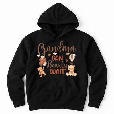 Grandma Can Bearly Wait Bear Gender Neutral Boy Baby Shower Hoodie
