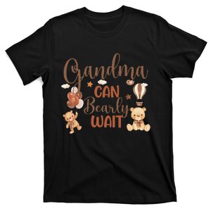 Grandma Can Bearly Wait Bear Gender Neutral Boy Baby Shower T-Shirt