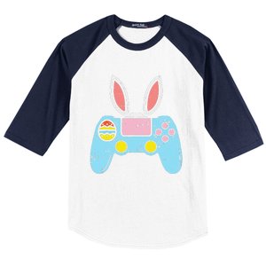 Game Controller Bunny Ears Egg Cute Easter Gamer Gift Baseball Sleeve Shirt