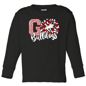 Go Cheer Bulldogs Sports Name Gifts Toddler Long Sleeve Shirt