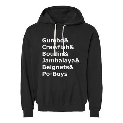 Gumbo Crawfish Boudin Louisiana Food Humor Garment-Dyed Fleece Hoodie