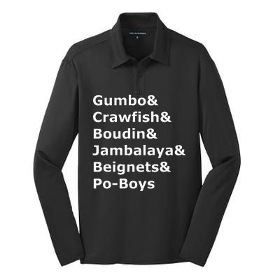 Gumbo Crawfish Boudin Louisiana Food Humor Silk Touch Performance Long Sleeve Polo