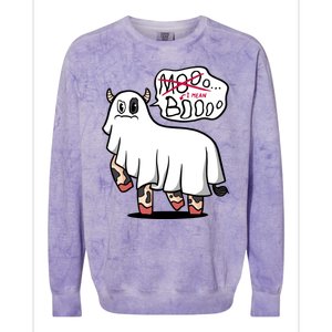 Ghost Cow Boo Funny Colorblast Crewneck Sweatshirt