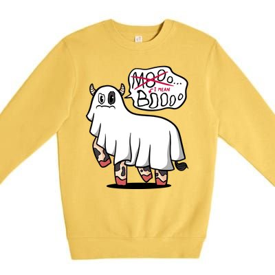 Ghost Cow Boo Funny Premium Crewneck Sweatshirt