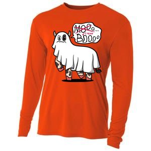 Ghost Cow Boo Funny Cooling Performance Long Sleeve Crew