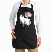 Ghost Cow Boo Funny Full-Length Apron With Pockets