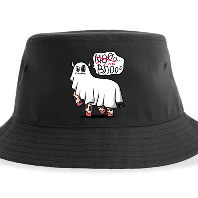 Ghost Cow Boo Funny Sustainable Bucket Hat