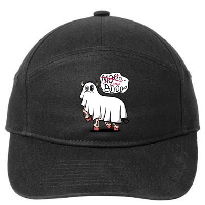 Ghost Cow Boo Funny 7-Panel Snapback Hat