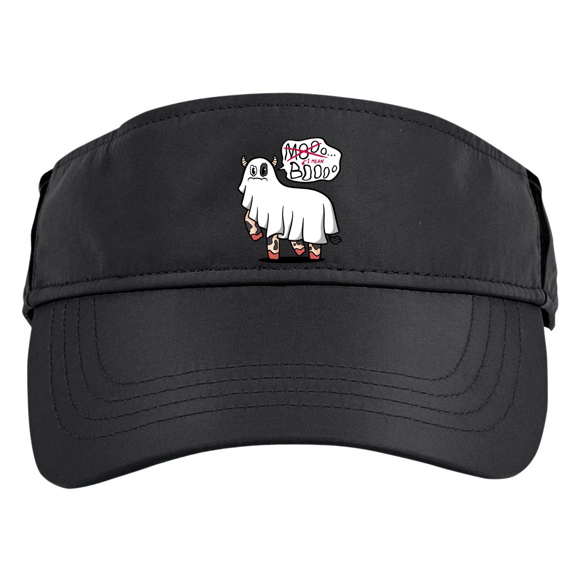 Ghost Cow Boo Funny Adult Drive Performance Visor