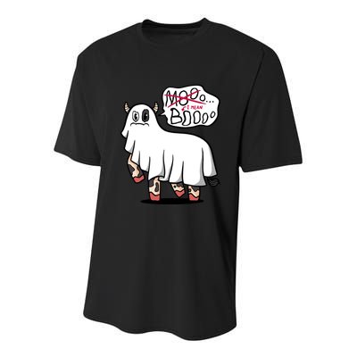 Ghost Cow Boo Funny Youth Performance Sprint T-Shirt